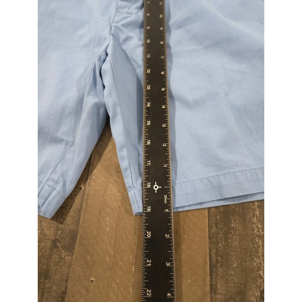Tailorbyrd Performance Light Blue Cotton Chino Shorts Size 40 Stretch Casual